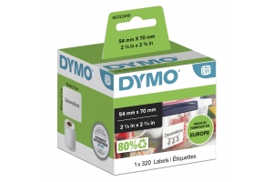 DYMO originele multifunctionele LabelWriter labels | 54 mm x 70 mm | 320 zelfklevende etiketten | voor de LabelWriter labelprinters | gemaakt in Europa