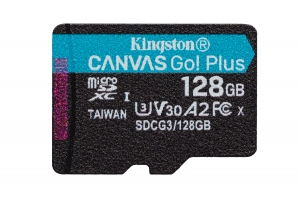 Kingston Technology 128GB microSDXC Canvas Go Plus 170R A2 U3 V30 enkel pakket zonder ADP