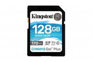 Kingston Technology Canvas Go! Plus 128GB SDXC Canvas Go Plus 170R C10 UHS-I U3 V30