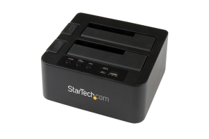 StarTech.com Dual Bay Hard Drive Cloner, Standalone USB 3.2 Gen 1 (5 Gbps) / eSATA naar 2.5/3.5" SATA III HDD/SSD Kloner/Copier, Harde Schijf Duplicator Dock, Hard Disk Copy