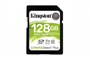 Kingston Technology 128GB SDXC Canvas Select Plus 100R C10 UHS-I U3 V30