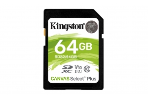 Kingston Technology 64GB SDXC Canvas Select Plus 100R C10 UHS-I U1 V10