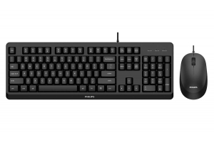 Philips 2000 series SPT6207BL/00 toetsenbord Inclusief muis Universeel USB QWERTY Engels Zwart