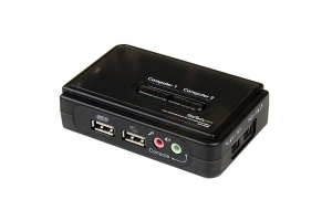 StarTech.com 2-poort USB KVM-switch Zwart met Audio en Bekabeling