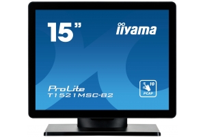 iiyama ProLite T1521MSC-B2 computer monitor 38,1 cm (15") 1024 x 768 Pixels XGA LED Touchscreen Tafelblad Zwart