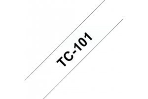 Brother TC-101 labelprinter-tape Zwart op zilver