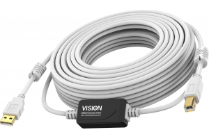 Vision TC 15MUSB+/2 USB-kabel USB 2.0 15 m USB A USB B Wit