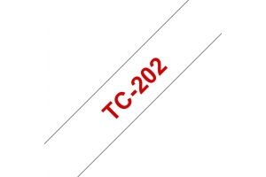 Brother TC-202 labelprinter-tape Rood op wit