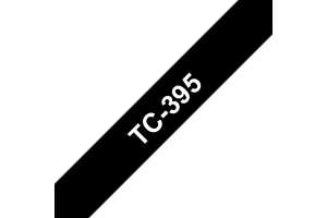 Brother TC-395 labelprinter-tape Wit op zwart