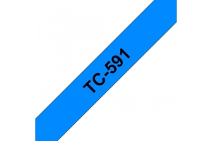 Brother TC-591 labelprinter-tape Zwart op blauw