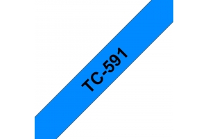 Brother TC-591 labelprinter-tape Zwart op blauw