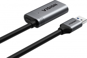 Vision TC 5MUSB3.0EXT+/BL USB-kabel USB 3.2 Gen 1 (3.1 Gen 1) 5 m USB A Zwart, Zilver