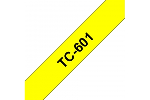 Brother TC-601 labelprinter-tape Zwart op geel