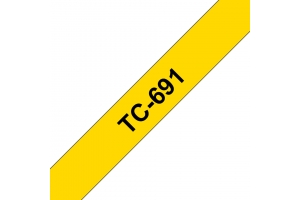 Brother TC-691 labelprinter-tape Zwart op geel