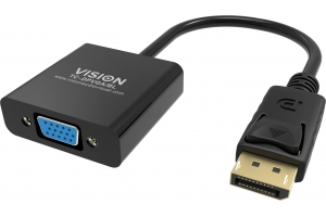 Vision TC-DPVGA/BL video kabel adapter DisplayPort VGA (D-Sub) Zwart