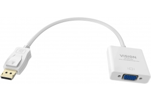 Vision TC-DPVGA video kabel adapter 0,22 m VGA (D-Sub) DisplayPort Wit