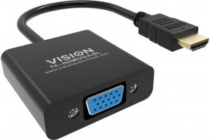 Vision TC-HDMIVGA/BL video kabel adapter 0,23 m HDMI Type A (Standaard) VGA (D-Sub) Zwart