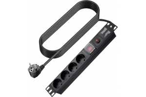 Vision TC-PSTRP4EU power uitbreiding 1,8 m 4 AC-uitgang(en) Binnen Zwart