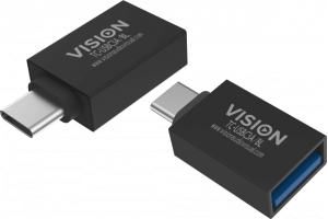 Vision TC-USBC3A/BL tussenstuk voor kabels USB C USB 3.0 A Zwart