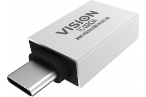 Vision TC-USBC3A tussenstuk voor kabels USB-A USB-C Wit