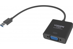 Vision TC-USBVGA USB grafische adapter 1920 x 1080 Pixels Zwart