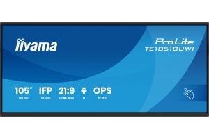 iiyama TE10518UWI-B1AG beeldkrant Kiosk-ontwerp 2,66 m (104.6") LED Wifi 450 cd/m² 5K Ultra HD Zwart Touchscreen Type processor Android 16/7