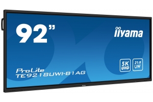 iiyama TE9218UWI-B1AG beeldkrant Interactief flatscreen 2,32 m (91.5") LED Wifi 500 cd/m² 5K Ultra HD Zwart Touchscreen Type processor Android 16/7