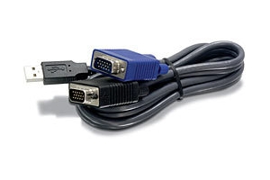 Trendnet 1.8m USB/VGA toetsenbord-video-muis (kvm) kabel Zwart 1,8 m