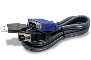 Trendnet 2.8m USB/VGA KVM toetsenbord-video-muis (kvm) kabel Zwart 2,8 m