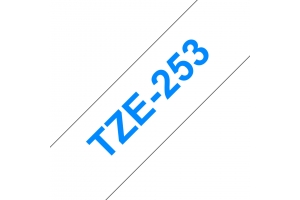 Brother TZE-253 labelprinter-tape Blauw op wit