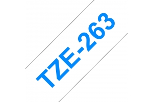 Brother TZE-263 labelprinter-tape Blauw op wit