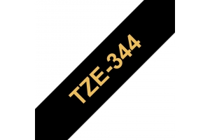 Brother TZE-344 labelprinter-tape Goud op zwart