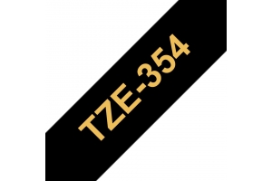 Brother TZE-354 labelprinter-tape Goud op zwart