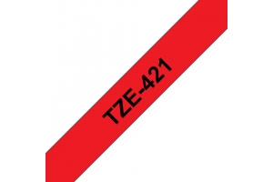 Brother TZE-421 labelprinter-tape Zwart op rood