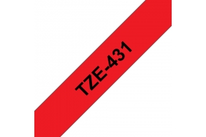 Brother TZE-431 labelprinter-tape Zwart op rood