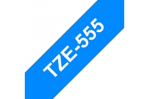 Brother TZE-555 labelprinter-tape Wit op blauw