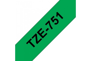 Brother TZE-751 labelprinter-tape Zwart op groen