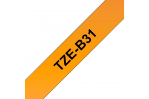 Brother TZE-B31 labelprinter-tape Zwart op fluorescerend oranje