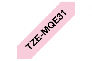 Brother TZEMQE31 labelprinter-tape Zwart op roze TZe