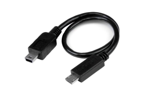 StarTech.com 20 cm USB OTG kabel Micro USB naar Mini USB M/M USB OTG Adapter