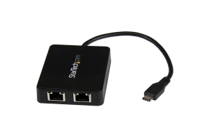 StarTech.com USB-C naar dual Gigabit Ethernet adapter met USB (Type-A) poort