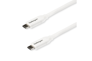 StarTech.com USB-C naar USB-C kabel met 5A/100W Power Delivery - M/M - wit - 2 m - USB 2.0 - USB-IF certificatie