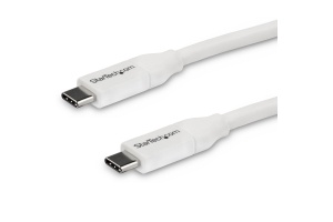 StarTech.com USB-C naar USB-C kabel met 5A/100W PD - M/M - wit - USB 2.0 - USB-IF gecertificeerd - 4 m