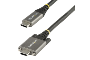 StarTech.com 1m Vergrendelbare USB-C Kabel met Zijschroef, 10Gbps - USB-IF Gecertificeerde USB-C Kabel - USB 3.1/3.2 Gen 2 Type-C Kabel - 100W (5A) Power Delivery, DP Alt Mode - Dual Schroefslot - Charge/Sync