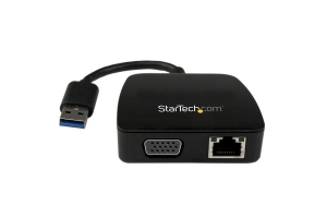 StarTech.com Universeel USB 3.0 laptop mini-docking station met VGA, GbE USB 3.0 gigabit Ethernet-adapter NIC met VGA