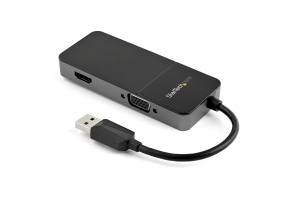 StarTech.com USB 3.0 naar HDMI en VGA Adapter, 4K/1080p USB Type-A Dual Monitor Multiport Adapter Converter, Externe Grafische Videokaart voor Meerdere Schermen, Multi Display USB Adapter