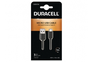 Duracell USB5013A USB-kabel 2.0 1 m USB A Micro-USB B Zwart