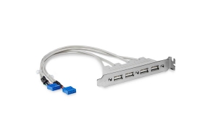 StarTech.com 4-poorts USB A vrouwelijke sleufplaatadapter