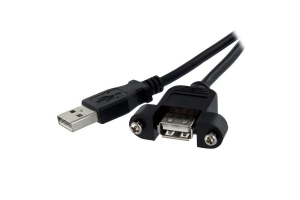 StarTech.com 30 cm lange, paneelgemonteerde USB-kabel A naar A F/M